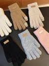 Knitted gloves for warmth, anti-slip and touch screen autumn and winter Item Picture